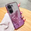 Funda Brillante Gradiente Galvanizada Mariposa para Teléfono Móvil para Apple 15PROMAX Tendencia S14 Arena de Diamante 11 Funda Suave