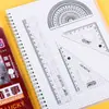 Set de Reglas Inspiradoras Estilo Nacional Nuevo Estudiante 20cm Regla de Dibujo Multifuncional Plato Triangular Transportador Set de Reglas
