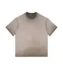 Camiseta de Manga Curta Pesada 260g 100% Algodão com Efeito Desgastado, Logo Personalizado Estampado, Ombro Caído Desbotado Gradiente Solta Oversize Costas