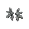 Pendientes de flor europeos y americanos transfronterizos con incrustaciones de diamantes, pendientes de personalidad de moda de alta gama de nicho, pendientes simples elegantes de lujo ligero para mujer