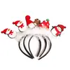 Nuevo Sombrero de Felpa Navideño Dibujo Animado Muñeco de Nieve Navideño Pluma Resorte Aro para el Cabello Niños Fiesta Accesorios para Fotos de Fiesta