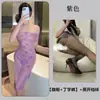 Fan Lei Ropa Interior Sexy de Encaje Vestido Largo Sexy Uniforme Vestido Morado Traje de Pijama Puro Deseo qqny938