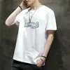 2024 Ya Masculina Base Verão Explosões Solta Masculina Manga Curta Camiseta Tendência Adolescentes Moda Versátil Tendência Camiseta