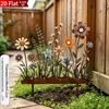 Bestseller transfronteiriço Temu: Estaca de jardim com flor colorida de metal, artesanato em ferro forjado para decoração de quintal externo e gramado