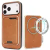 Compatible con carcasa de teléfono magnética dos en uno para iPhone 18, carcasa con ranura para tarjetas para Samsung S26, carcasa de cuero con carga inalámbrica MagSafe