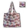 Nova grande bolsa de compras dobrável, bolsa quadrada de pano com flores, bolsa de compras portátil, bolsa tote dobrável