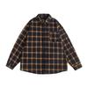 Camisa de Manga Longa com Design Xadrez Retrô Ru Meng para Homens e Mulheres Estilo Americano Marca Moderna Casaco Casual para Casal Solto