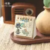 Calendário de Mesa Pequeno Mini 2026 2025 Belo Texto Inspirador de Bênção Estilo Chinês Calendário Retrô Ornamento de Mesa Presente