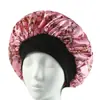 Touca de Cetim de Alta Elasticidade de Aba Larga Transfronteiriça da Amazon Chapéu para Cuidados com o Cabelo de Salão de Beleza Feminino Chapéu para Pós-parto Quimioterapia