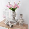 Vaso Cerâmico Shumen Estilo Retro Wabi-Sabi Luxo Leve High-End Flores Hidropônicas Arranjo de Flores para Sala de Estar Enfeites Decorativos