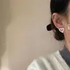 Pendientes de Perlas con Borde de Encaje Calado en Forma de Corazón Estilo Coreano para Mujer, Lujo Ligero, Gama Alta, Pendientes Elegantes, Accesorios de Oreja Únicos y Hermosos