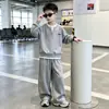 Conjunto Trendy Otoño para Niños Estilo Coreano 2026 Ropa Nueva Niños Niños Grandes Otoño Sudadera Casual Conjunto de Dos Piezas Niño