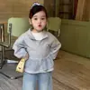 Ropa para Niños 2026 Estilo Coreano Niñas Bebé Primavera Nueva Moda Chaqueta a Cuadros con Encaje