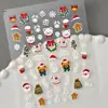 Adesivos de Natal em Relevo Transfronteiriços, Lote Misto Variado, Boneco de Neve 3D à Prova d'Água, Homem de Gengibre, Adesivos para Nail Art DIY, Modelo Sl