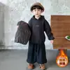 Ropa para Niños Conjunto para Niños Otoño Invierno Acolchado Engrosado 2025 Nuevo Estilo Bebé Moderno Guapo Elegante Chaleco de Algodón Conjunto de Tres Piezas