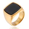 Amazon caliente nuevo anillo retro personalizado para hombre de piedra natural y acero de titanio joyería de acero de titanio de moda venta al por mayor