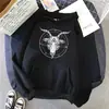 Sudadera con Estampado Gótico Misterioso Satánico de Estrella de Cinco Puntas para Mujer, Sudadera Casual de Invierno Hip-Hop Streetwear Ancha