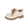 Zapatos de Cuero de Primavera para Niñas, Mocasines Británicos con Lazo para Niños, Zapatos de Princesa Mary Jane de Suela Gruesa para Niños Mayores