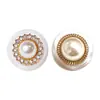 Botões Metálicos com Fivela Dupla de Pérola Estilo Chanel para Jaqueta Fivelas Decorativas Botões de Combinação com Diamantes de Resina Fivela para Suéter Casaco