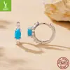 Yinziyun Nuevos Pendientes de Plata de Ley S925 con Turquesa para Mujer Exquisitos Brillantes de Circonita Pendientes Literarios Pendientes