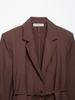 Verano Rojo Oscuro Cinturón Chaqueta de Cordón de Manga Larga Femenina + Pantalones con Bolsillo de Solapa Shorts de Color Puro Estilo Nuevo Europeo y Americano