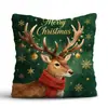 Funda de Almohada Decorativa Navideña con Patrón de Bastón de Caramelo Rojo, Impresión de Lino a una Cara, Regalo de Vacaciones de Invierno, Decoración del Hogar