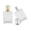 Frasco Acrílico B067-100ml em Estoque Quadrado com Grade Frasco de Perfume Dispensador Portátil de Cosméticos Frasco de Vidro Vazio