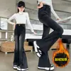 Pantalones para Niñas 2026 Primavera/Otoño Nuevo Estilo Jeans Ajustados para Niños Ropa de Abrigo para Niños Grandes Otoño/Invierno Pantalones Acampanados Elásticos con Felpa