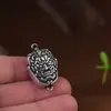 Ciervo Dorado Rey Plata Pura Estilo Vintage Aspecto Antiguo Bestia Auspiciosa Pixiu Adorno de Plata Doble Cara Cadena de Cuentas Hecha a Mano DIY Accesorio de Plata Joyería