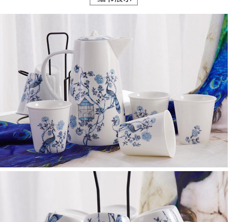 陶纪元-水具套装陶瓷创意家用杯子客厅冷水壶骨瓷水杯凉水壶杯具