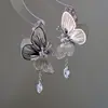 Déjame deslumbrar a Zhao Lusi y Xu Yan con el mismo estilo de Pendientes de Borla Mariposa Plateada, Pendientes Únicos Elegantes y de Alta Gama