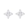 Brincos Polaris de Prata S925 de Alta Qualidade para Homens e Mulheres, Brincos Neutros de Trevo de Luxo Leve, Simples e Versáteis
