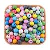 Cuentas de Madera Coloridas de 16 mm Cuentas Redondas de Madera Cuentas Sueltas Cuentas de Madera de Loto Barnizadas Ecológicas Accesorios para Joyería Hecha a Mano para Niños