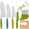 Explosiones de Amazon cuchillo de plástico para niños jardín de infantes educación temprana no lastima la mano para cortar verduras cortar pastel cuchillo traje de juguete para niños