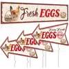 Letrero de Huevos Frescos de Granja Estilo Nuevo Transfronterizo Hecho de Material Plástico Corrugado para Venta de Huevos Rurales y Publicidad en el Patio