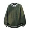 Suéter Pulóver de Cuello Redondo Otoño/Invierno 2026, Suéter Juvenil de Punto Trenzado, Chaqueta Color Block, Camisa Básica Estilo Old Money para Hombre