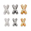 Prata Pura S925 Zircônia em Formato de X Contas Separadoras de Zircônia Fio de Cristal Contas Separadoras de Cruz Acessório de Pulseira DIY Acessório de Inlay de Diamante Materiais