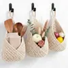 Artículo popular transfronterizo temu bolsa de red para frutas de cocina montada en la pared forma de zongzi bolsa de red de almacenamiento de cuerda de algodón ganchillo hecho a mano