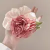 Anillo Intestinal de Rosa ~ Flor Satén Nicho Camelia Anillo para el Cabello Flor Retro Cuerda para el Cabello Cuerda para el Cabello