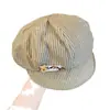 Bonito sombrero octogonal, boina para mujer, moderna y versátil, artística, hace que la cabeza se vea más pequeña, a rayas, estilo japonés, diseño de oso