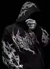 Sudadera con capucha de forro polar y cremallera American Breathedivinity Estilo Oscuro Estampado de Calavera Marca de Tendencia Otoño e Invierno