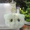 Llavero de Piel Sintética para Coche Colgante de Gato Negro Lindo Bolita de Carbón Negra Peluche Muñeco Juguete Decoración de Mochila