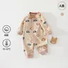 Roupas de Bebê Classe A Macacão 100% Algodão Todas as Estações Sem Costura Camada Base Primavera e Outono Romper Macacão Unissex para Recém-Nascido