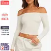 Camiseta de Manga Larga Asimétrica Transfronteriza para Mujer, Nueva Ropa Deportiva Ajustada de Manga Larga para Entrenamiento de Pilates, Tops de Yoga para Mujer