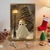 Porta-Retrato de Madeira 5mm Camada Dupla Fantasma de Natal Chapéu de Natal Dia das Mães Decoração de Quarto de Menina Pode Ser Pendurado na Parede