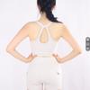 Chaleco de yoga desnudo cruzado para mujer, ropa interior deportiva con espalda hermosa, copa fija de una pieza, sujetador deportivo con absorción de impactos, ropa de fitness