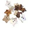 ¡Directamente del Fabricante! Hebilla Especial en Forma de Concha de Ma Importada Natural, Diseño de Estrella de Cinco Puntas de Dos Ojales Color Original Listo para Enviar