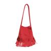 Tendencia de Moda Europea y Americana Bolso Retro con Borlas Otoño e Invierno Nuevo Simple de un Solo Hombro Bolso para Suegra Bolso de Mano Tipo Cubo para Viajes