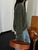 Estilo Sencillo y Perezoso, Suéter de Lana Sin Costuras Suelto y Suave, Top de Manga Larga Cepillado de Corte Tridimensional 02185