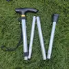 Bastón de Trekking Plegable de Cuatro Secciones de Aleación de Aluminio Stock de Fábrica Bastón Antideslizante para Ancianos al Aire Libre Muleta Telescópica Ajustable